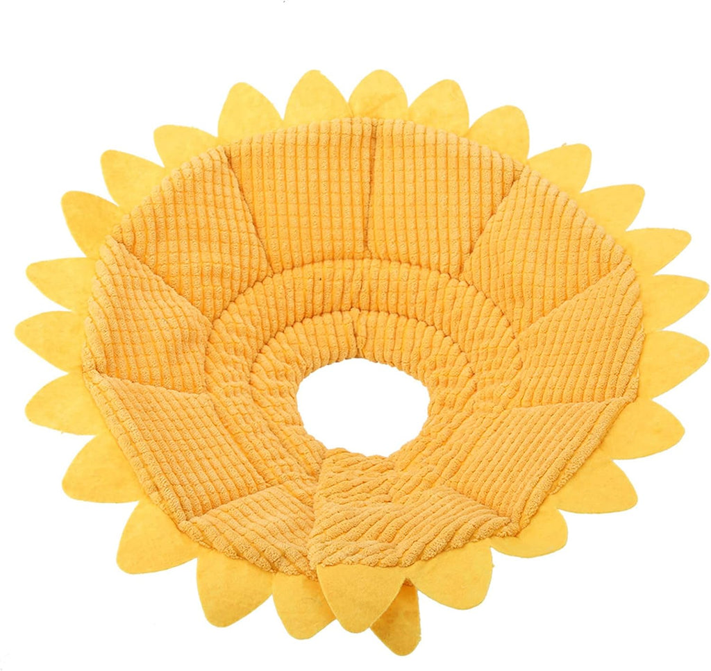 Cat Cone, Pet Recovery Collar Sunflower Shape Pet Elizabethan Collar Pet Recovery Cone Adjustable Pet Collar for Cat Dog (No. 3 Neck Circumference 23-26cm)
