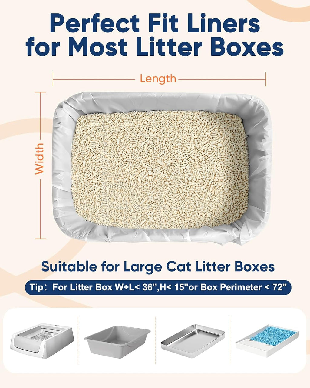 24 Pack Litter Box Liners Compatible with Safe Pets Scoopfree, 37"x16"