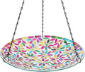 VCUTEKA Hanging Bird Bath, Glass Mosaic Bird Baths by VCUTEKA