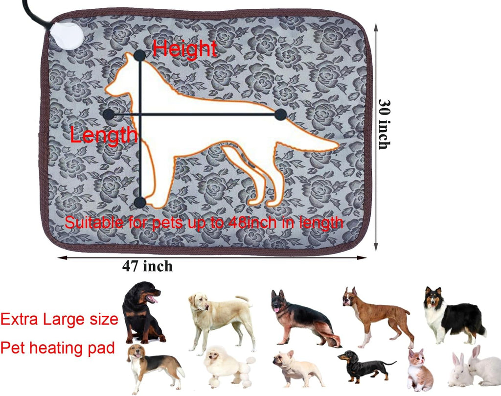 Extra Large Pet Heating Pad for Dogs, Cats & Puppies Electric Heated Bed mat