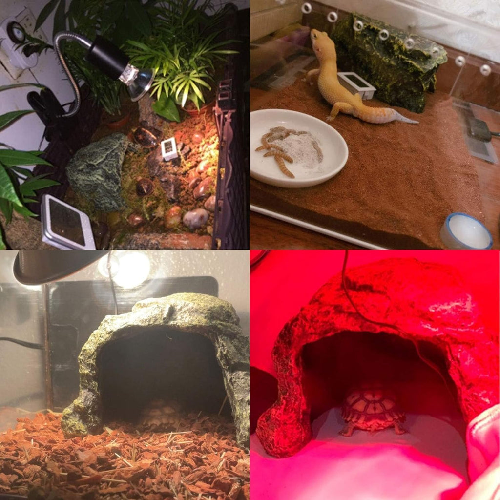 BNOSDM Reptile Hideout,Tortoise Hide Cave,Resin Rock,Bearded Dragon Hideaway,Turtle Basking Platform,Reptiles Habitat Decor Tank Accessories for Lizards Gecko Snakes Chameleon Frogs
