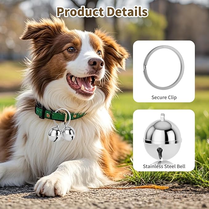 Dog Collar Bells, 2 Pack Extra Loud Dog & Cat Bells - Image 2