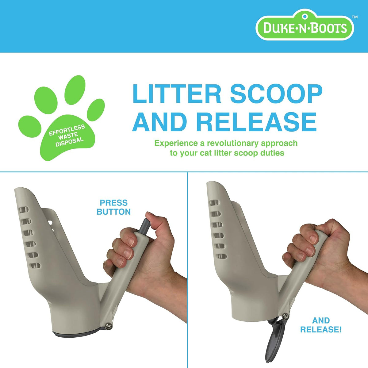 Cat Litter Scoop and Release - Gray, Litter Lifter, Poop Scoop