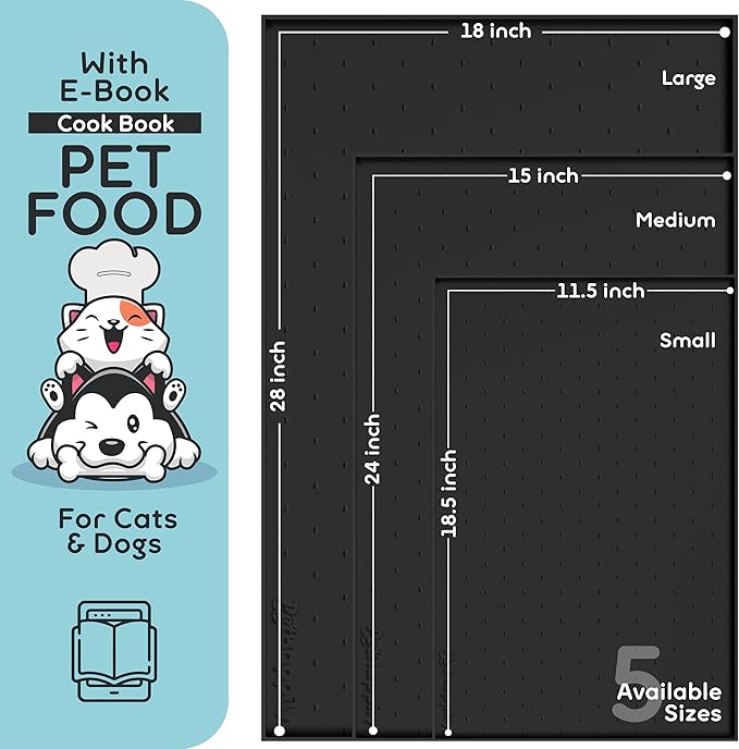 Dog Food Mat - 28x18 Raised Edges Dogs Mat - Image 2