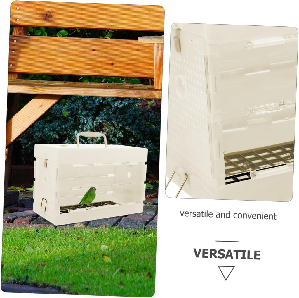 HANABASS Portable Bird Cage White Plastic Small 11.40X7.47X5.50in