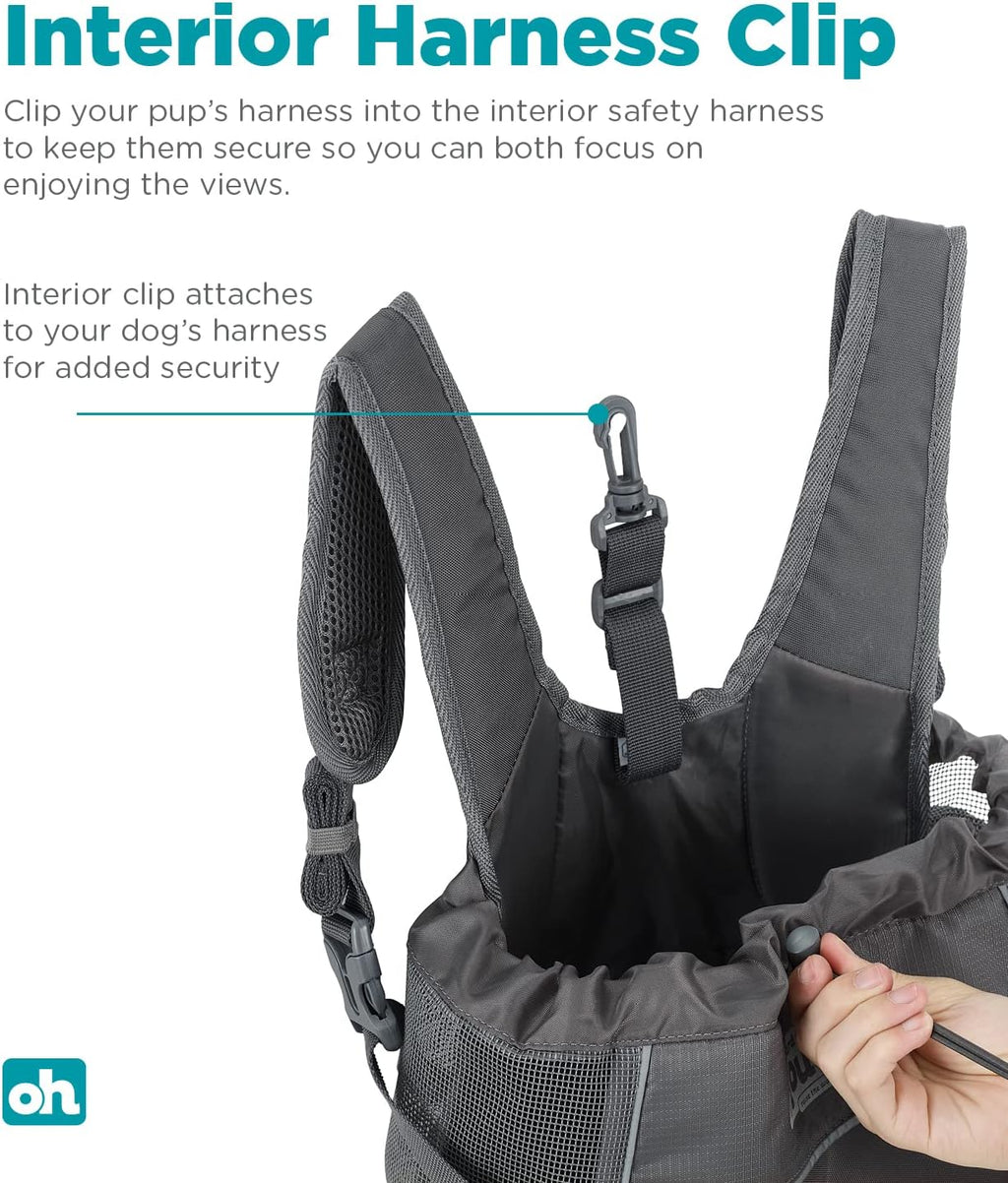 Outward Hound PupPak Dog Front Carrier, Gray, Small, 12" x 11.5" x 7.5"