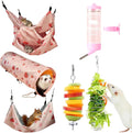 6Pcs Ice-Silk Cooling Honey Badger Hamster Hammock Drinking Puzzle Toy Set