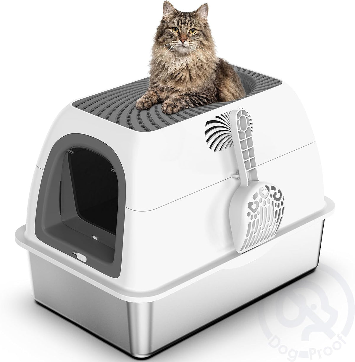 SuzziPaws Stainless Steel Litter Box Dog-Proof Leak-Proof for Multi-Cats