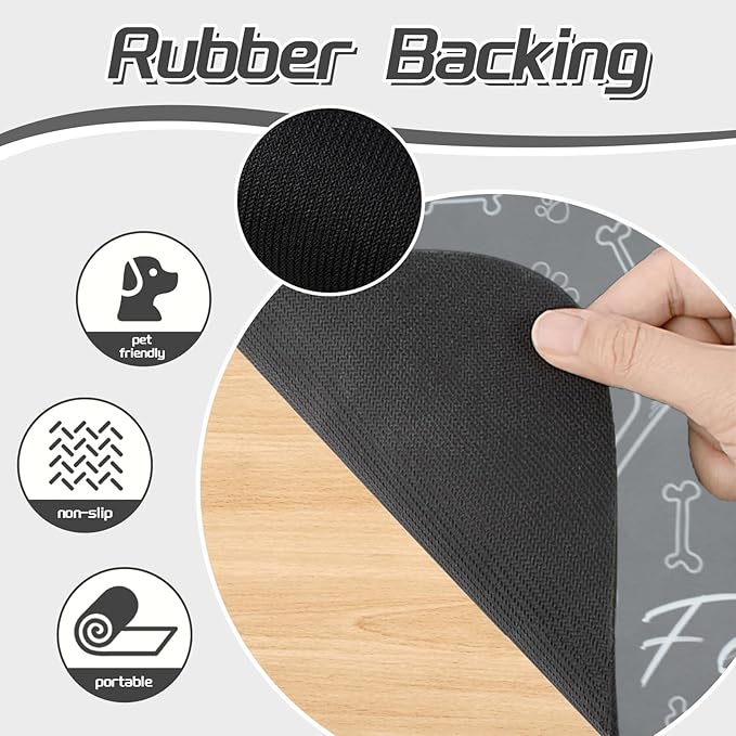 Le courant Dog Bowl Mats for Feeding, Cat Feeding Mat, Non-Slip Super Absorbent - Image 3