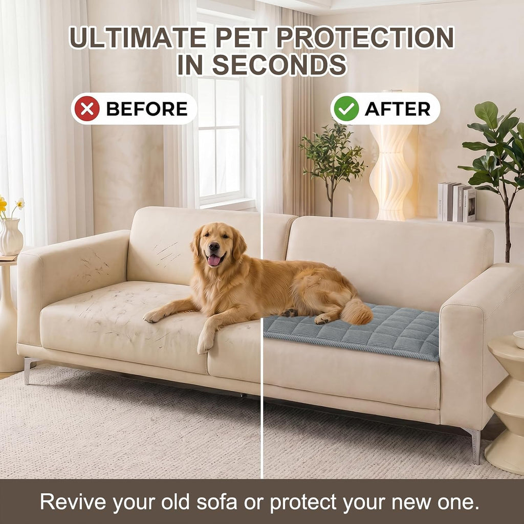 Smiry Couch Covers for Dogs Washable, Non Slip Soft Dog Couch Protector