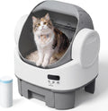 WARCAT automatic Litter Box丨Open Top, Child Lock, No app needed GREY&WHITE
