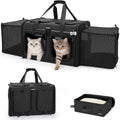 MIDOG Cat Carrier for 2 Cats, Expandable Double Carrier with Litter Box