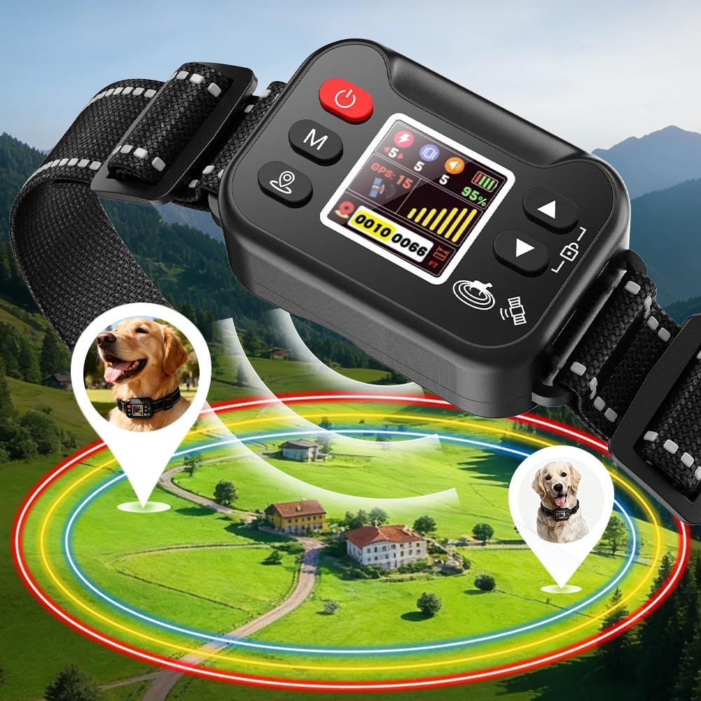 Smart GPS Wireless Dog Fence System Collar for Remote Control Pets Boundary