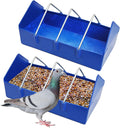Hamiledyi 2 Pack Pigeon Feeder, Bird Dispenser Slot Container, Thick Durable Slot Container Feeding, Removable Steel Wire Partition for Pigeons Quails Birds Chicks Ducklings(Length: 8")