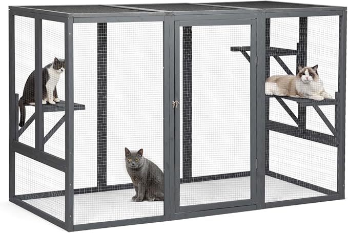 Catio Outdoor Cat Enclosure, Wooden Large Catios - Image 6