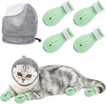 CoguZed 5 Pack Adjustable Cat Muzzle for Grooming, Breathable Anti-Bite Cat Muzzles for Cats, Grooming Muzzle with Paw Covers for Nail Trimming Vet Visits Bathing