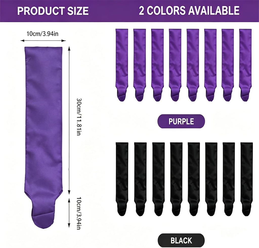 Horse Mane Bags for Horses - Protect Mane from Wind, Sun & Mud - Anti-Tangle & Anti-Breakage - Nylon Washable - Set of 8 (Purple & Black) (Purple)