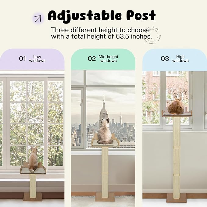 Cat Window Perch with Thick Sisal Scratching Post, Cat Hammock - Image 6