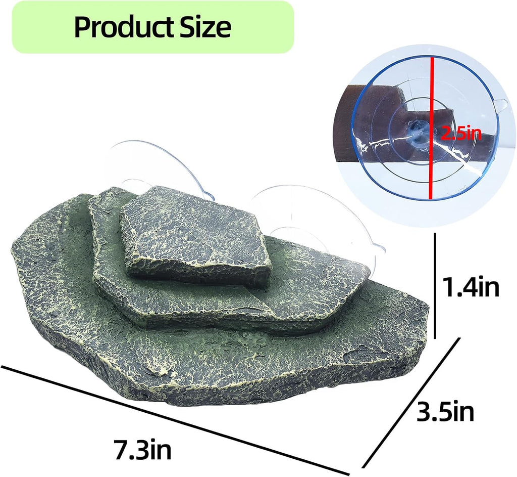 Tfwadmx Turtle Basking Platform,Resin Floating Dock Terrace Stone,Green