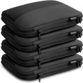 4 Medium Compression Packing Cubes for 3–7 Day Travel, Jet Black