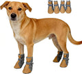 Waterproof Dog Shoes for Winter Rainy Snowy Day,Outdoor Pet Booties & Paw Protectors with Reflective Strip Anti-Slip Sole for Small Medium Dogs_#2(Brown)
