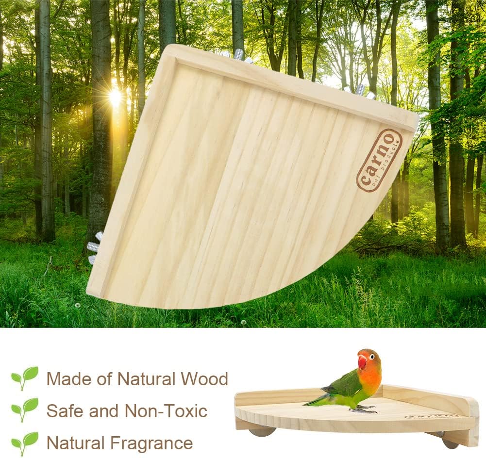 Litewoo Bird Perch Corner Platform Stand Shelf for Parrot Parakeet Cage