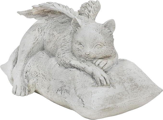 Holiberty Cat Angel Figurine Memorial Pet Stone Statue - Image 2
