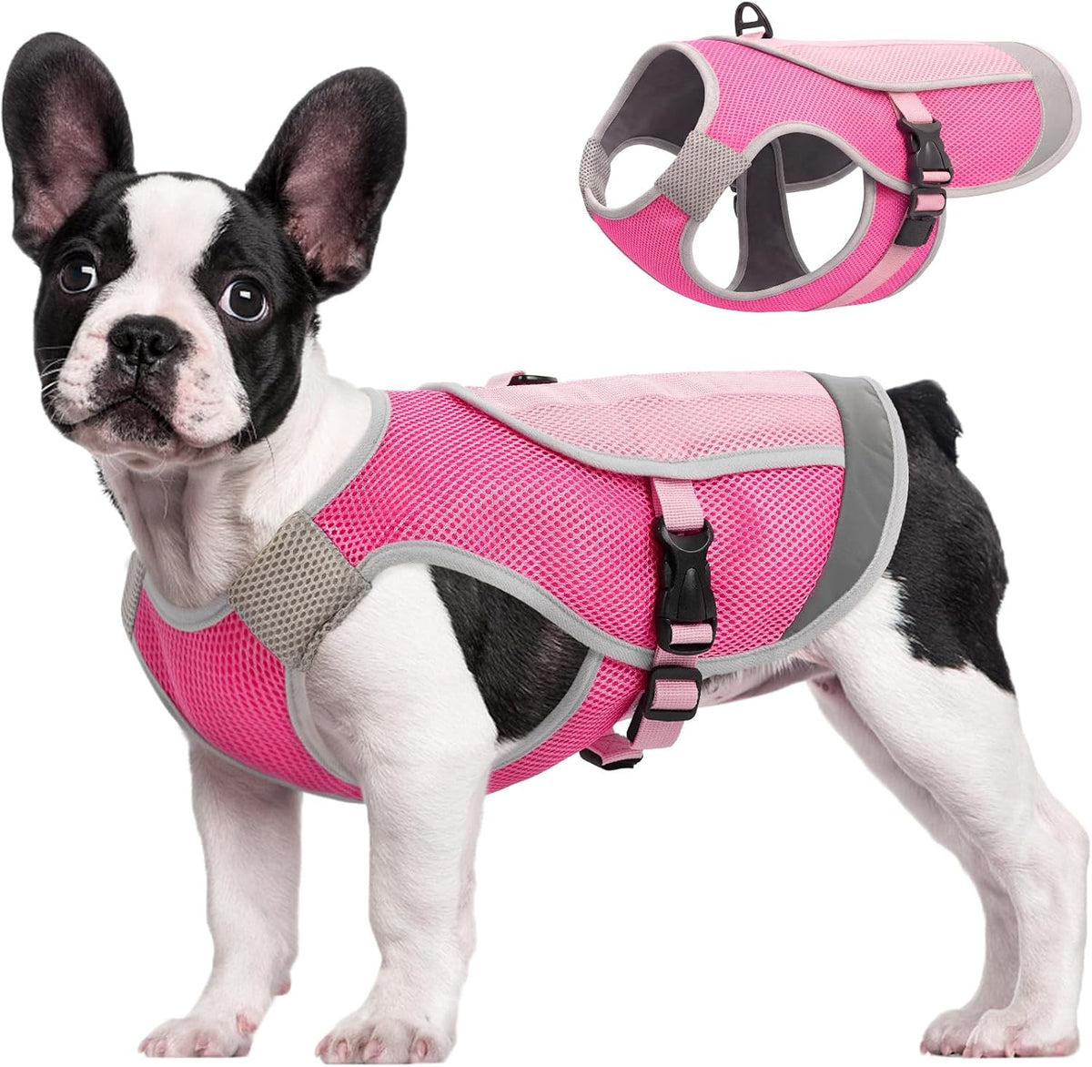 Kuoser Dog Cooling Vest, Reflective Cooling Jacket for Dogs, Medium, Pink