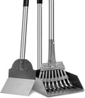 Dog Pooper Scooper, Tray Rake and Spade 3 Pack Poop Scoop Adjustable Long Handle Metal with Bin for Pet Waste Removal, No Bending Clean Up for Large and Small Dogs