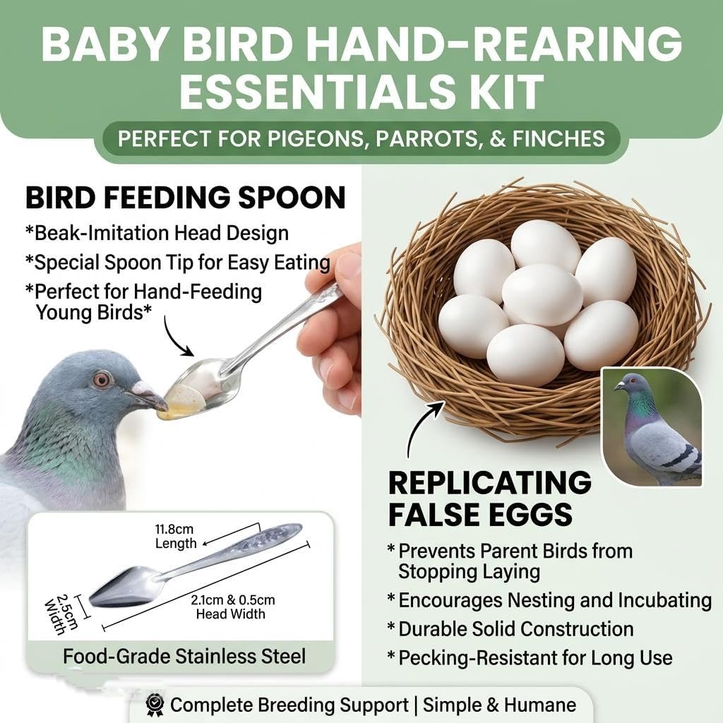 spark future Complete Pigeon Care Starter Kit Accessories Dove Rest Stand Automatic Waterer Feederb Premium Pigeon Perches Leg Bands Artificial Dummy Eggs