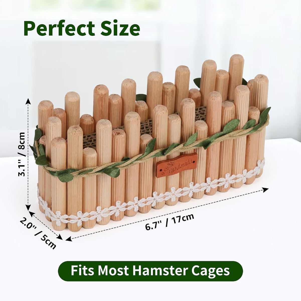 Hamster Sprays Holder, Natural Wood Handmade Hamster Flower Forage Stand