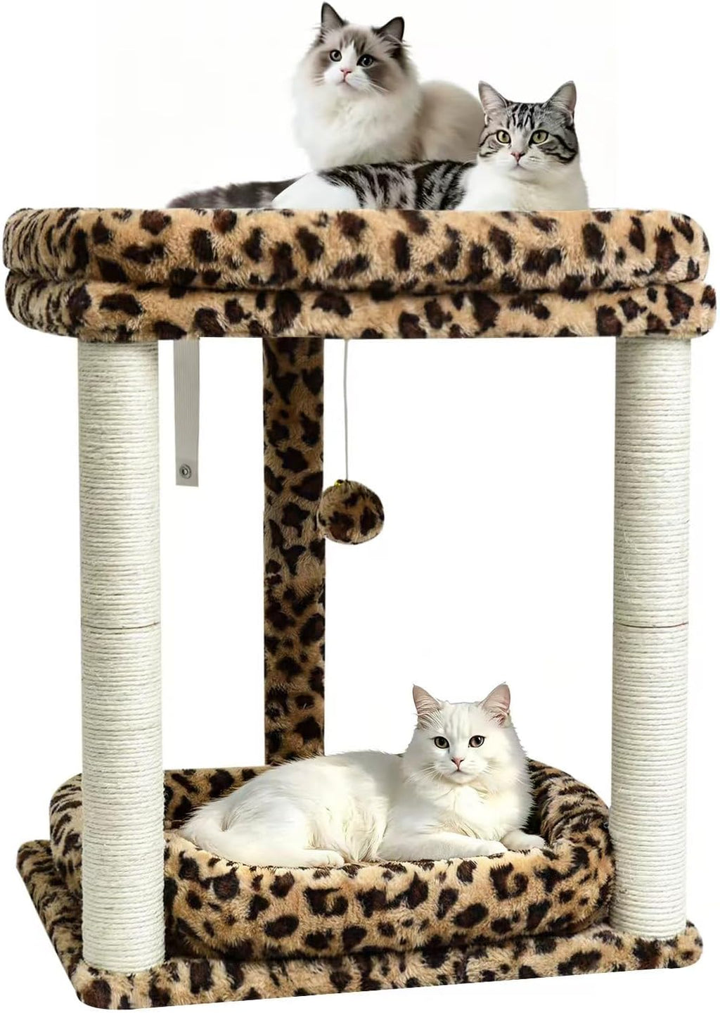 SYANDLVY Cat Tree with 2 Levels Perch Platforms for Indoor Cats Large Adult