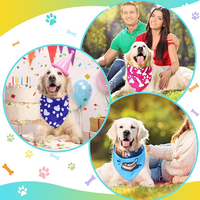 150 Pcs Paw Dog Bandanas Bulk Pet Bibs Colorful Triangle Scarf Pet Paw Bandanas - Image 5