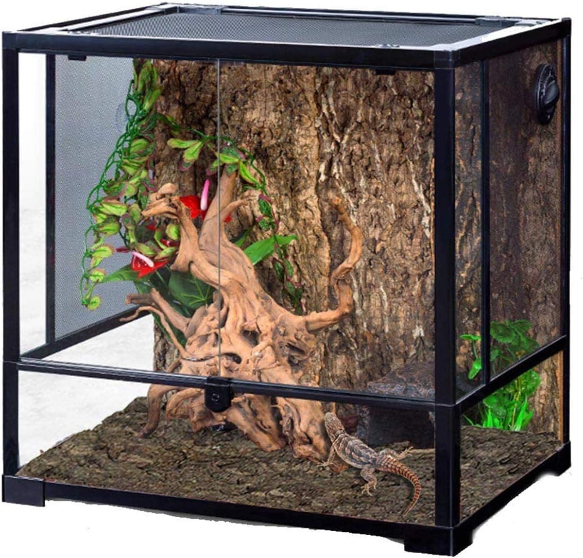 Hamiledyi 2PCS Cork Terrarium Background 15.7 x 11.8in Natural Cork Large Bark Backdrop Reptile Climbing Mat Habitat Decor Accessories for Beared Dragon Lizard Gecko Spider Chameleon Tortoise