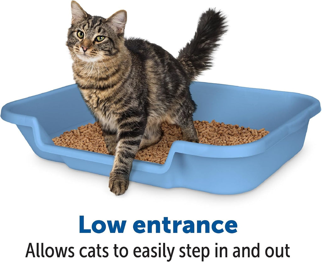 KittyGoHere Senior Cat Litter Box, Large Litter Pan, Little Boy Blue