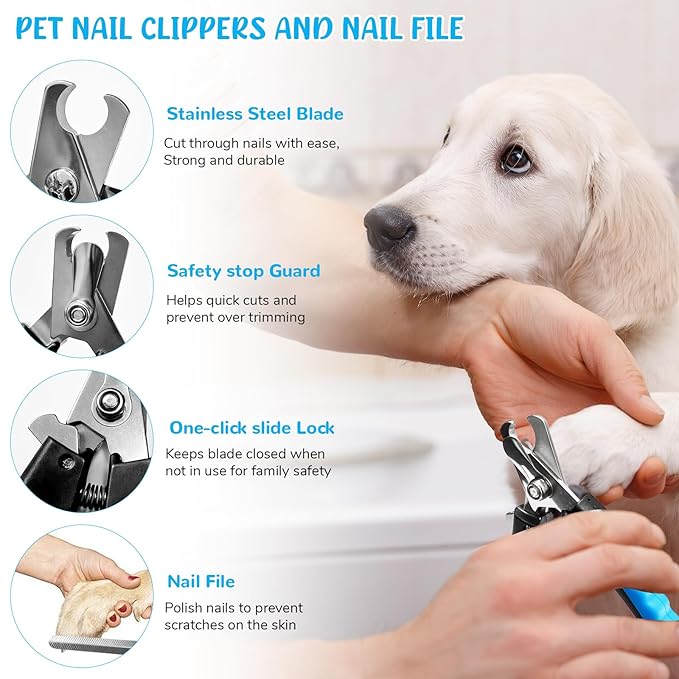 Dog Brush & Grooming Kit – 9-Piece Pet Brush & Deshedding Set - Image 3
