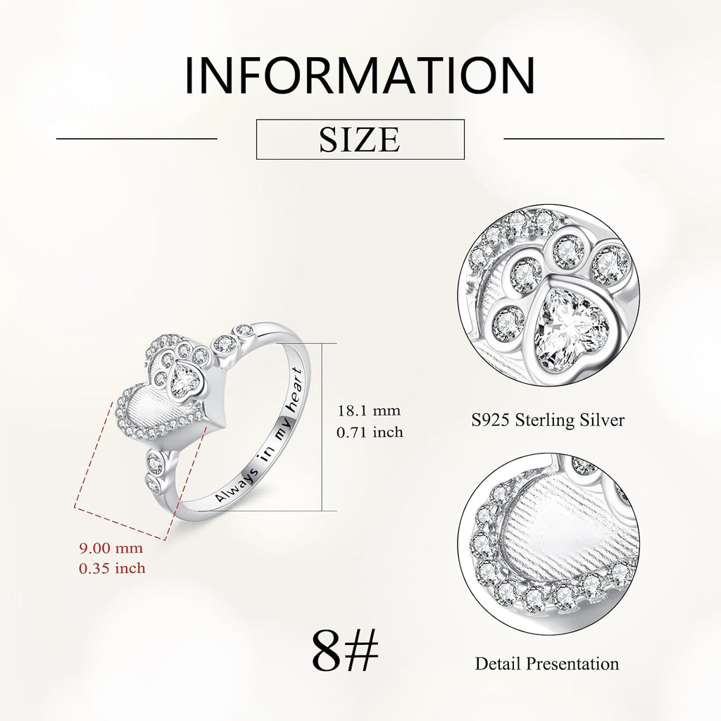 Urn Ring for Ashes Sterling Silver Urn Ring Keepsake Memorial Jewelry Gifts for Women
