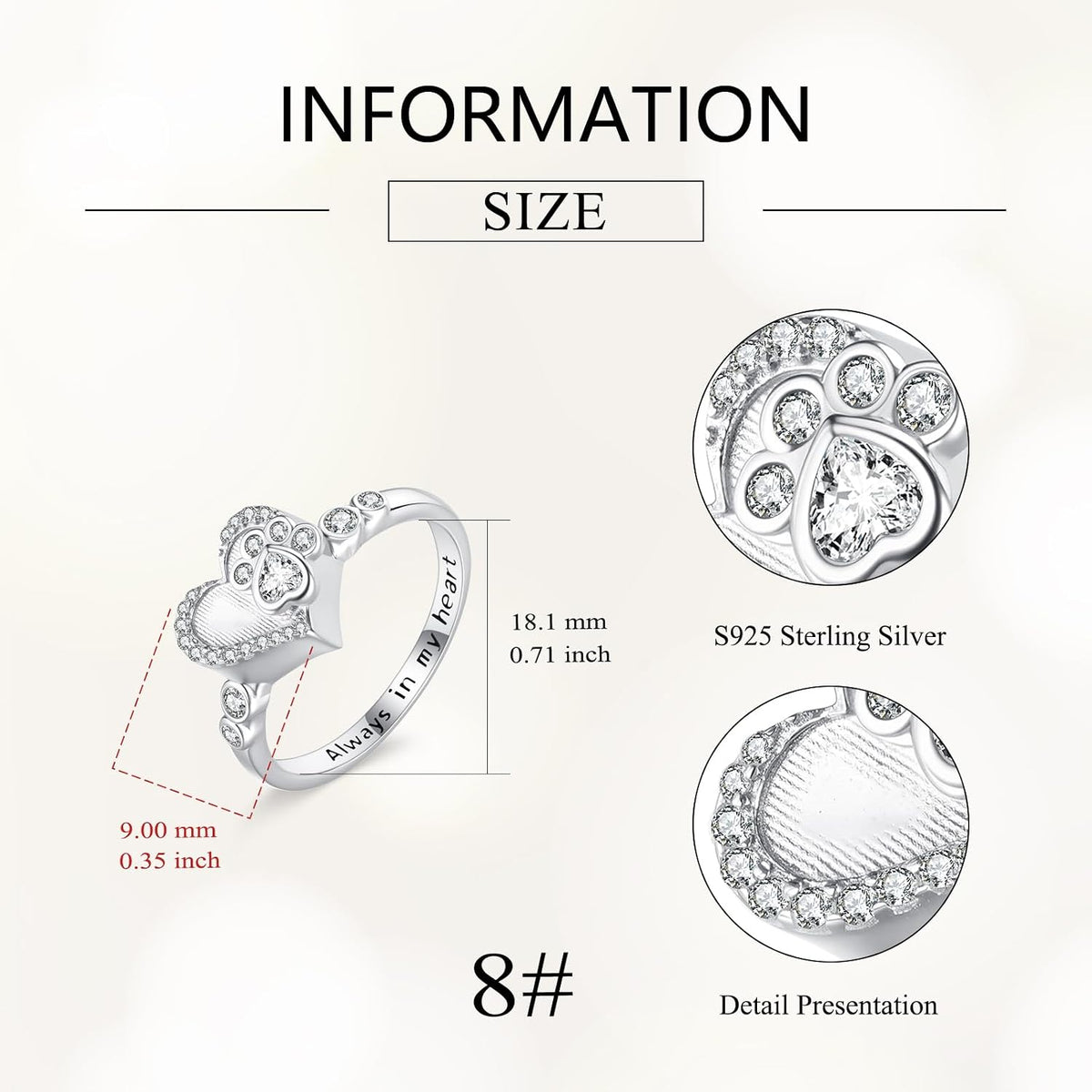 Urn Ring for Ashes Sterling Silver Urn Ring Keepsake Memorial Jewelry Gifts for Women