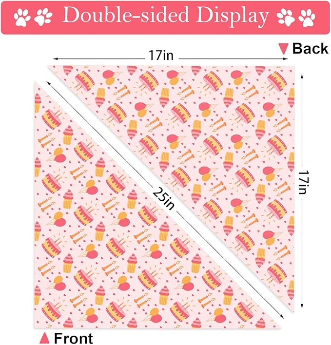Birthday Dog Bandanas, Double Side Reversible Large Pet Bandanas, Adjustable - Image 4