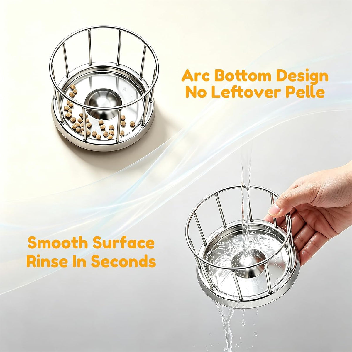 Stainless Steel Turtle Feeder, Multi-Turtle Divided Feeding Dish with Anti-Spill & Anti-Scatter Barrier, Reptile Food Bowl for Aquatic Turtles, Box Turtles, Tortoises, Bearded Dragons, Lizards (S)