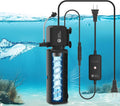 AquaMiracle Aquarium Filter with U - V Light & Filter Sponge, Fish Tank Filter with Timer for Green Water, Turtle Filter with Aeration & Rainfall Mode for Aquarium 10-30 Gallon