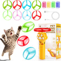 BABORUI Cat Toy Disc Launcher, Rechargeable Interactive Cat Fetch Toy Launcher with 8 Flying Discs, Flying Enrichment Toys for Indoor Bored Kittens & Adult Cats (Yellow)