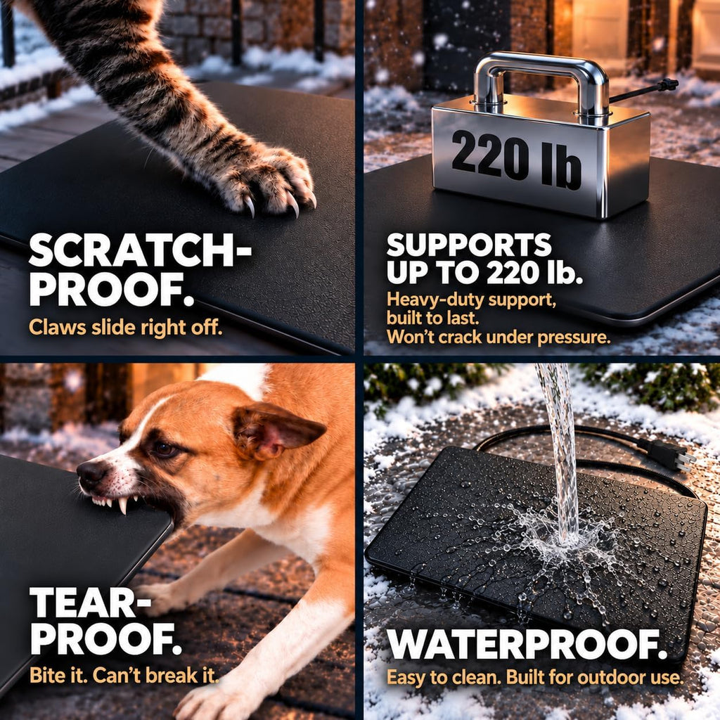 Outdoor Cat Heating Pad, Rigid ABS Pet Heated Mat,Safety Listed,20x16In,45W