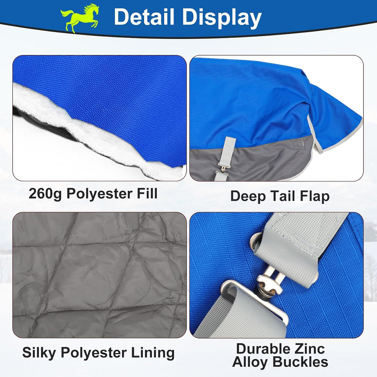 Waterproof 1200D Turnout Blanket for Pony & Mini Horse, 45 Inch