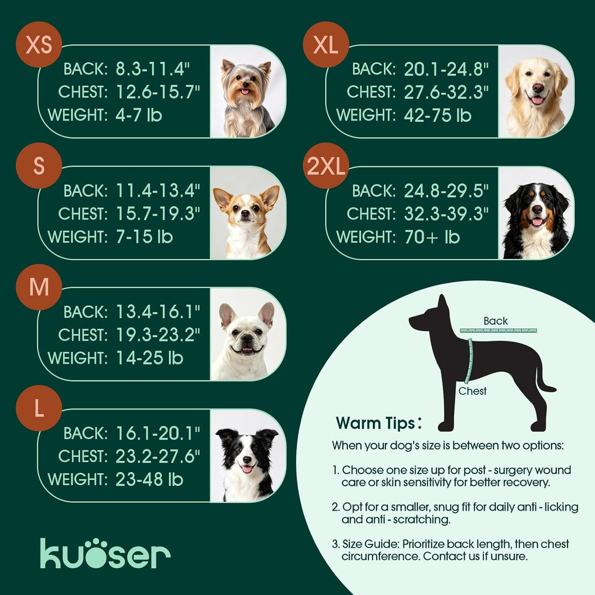 Kuoser Recovery Suit for Dogs After Surgery, Female Dog Onesie for Surgery