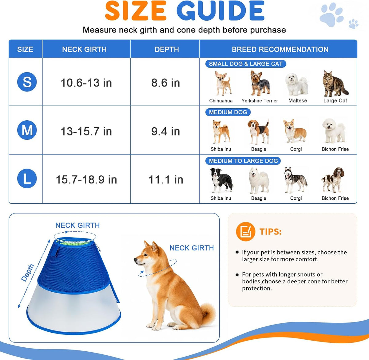 Soft Dog Cone Collar for Small Dogs, Adjustable Recovery Collar to Stop Licking, Comfortable E-Collar Alternative After Surgery, S