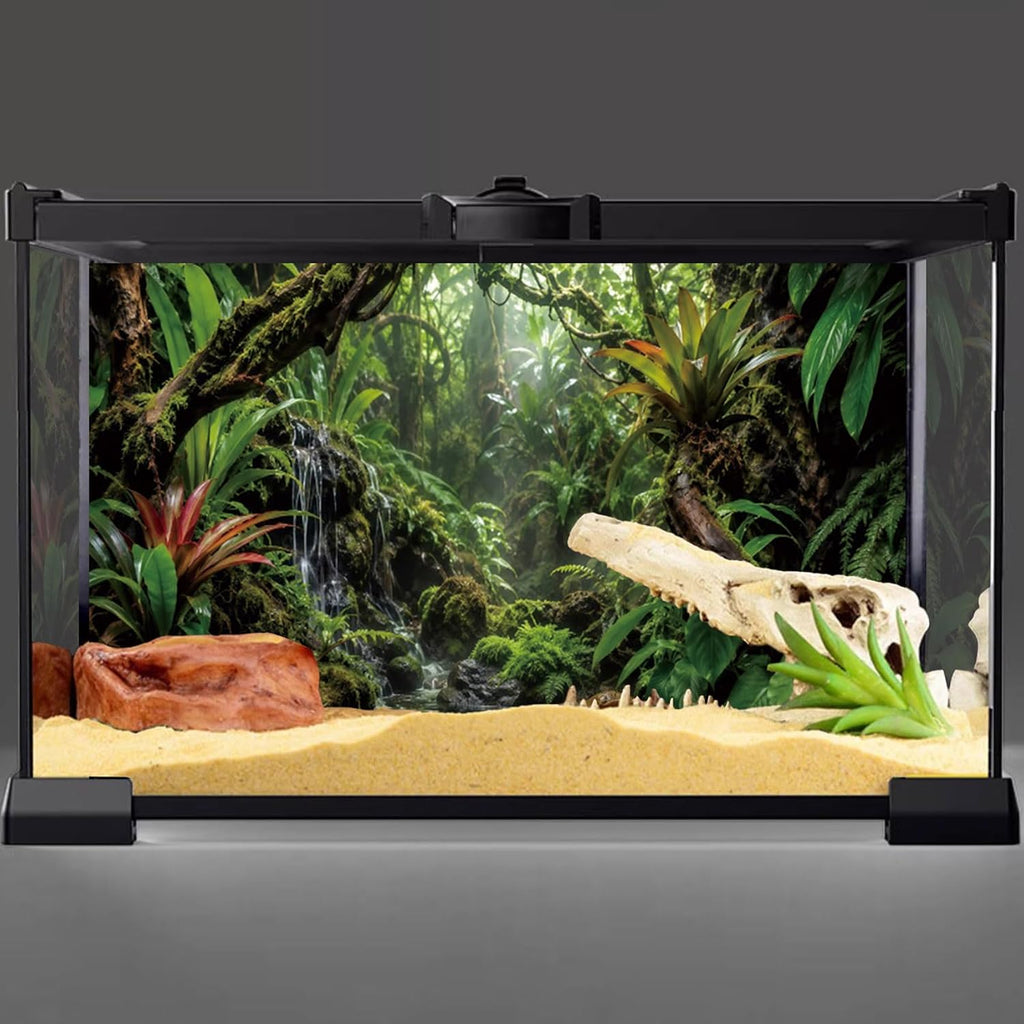 Rainforest Waterfall Reptile Habitat Background 72x24 In Terrarium Backdrop