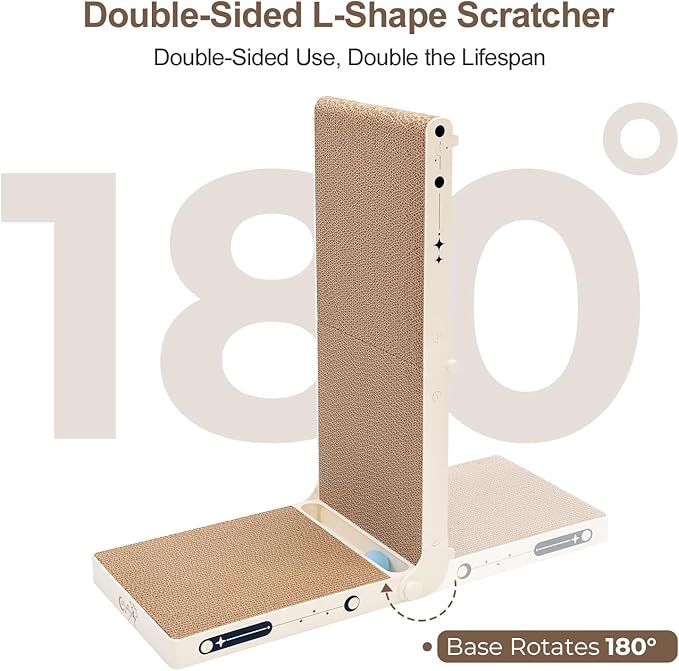 Cat Scratcher, 25.3 Inch Double Sided L Shape Cat Scratching Board, No Assembly - Image 4