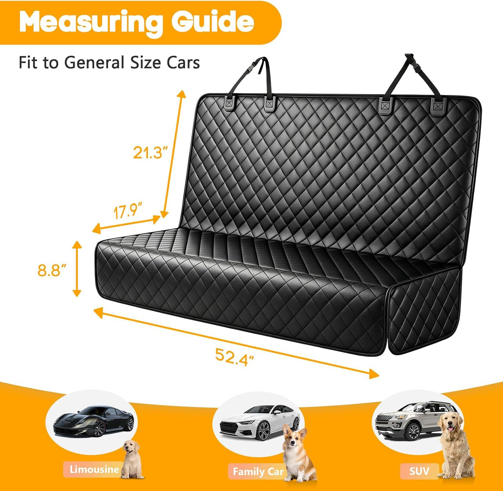 PETICON Waterproof Scratchproof Pet Bench Seat Covers for Cars, SUVs
