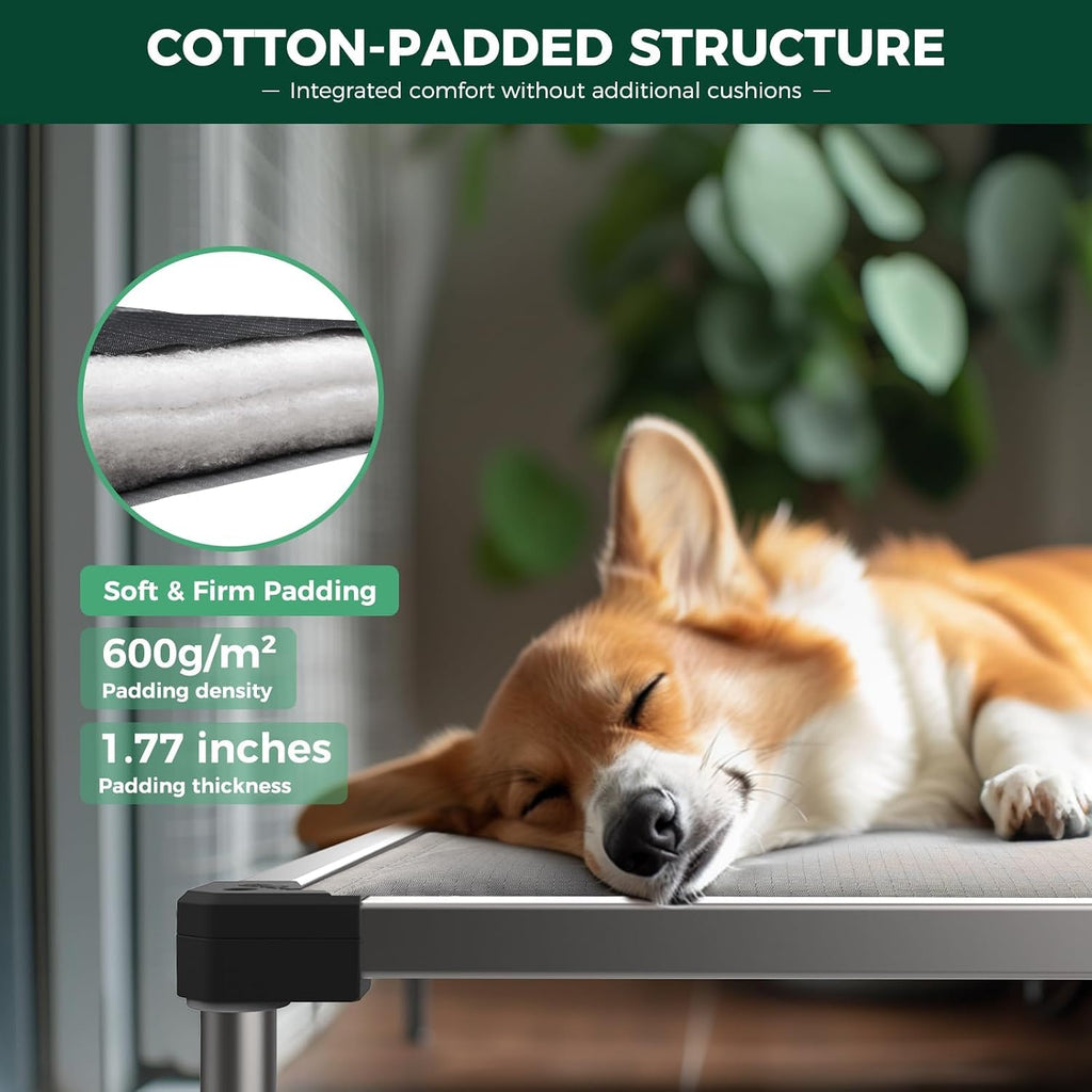 FXW TitanNest Padded Chew-Proof Elevated Dog Bed for Large Dogs